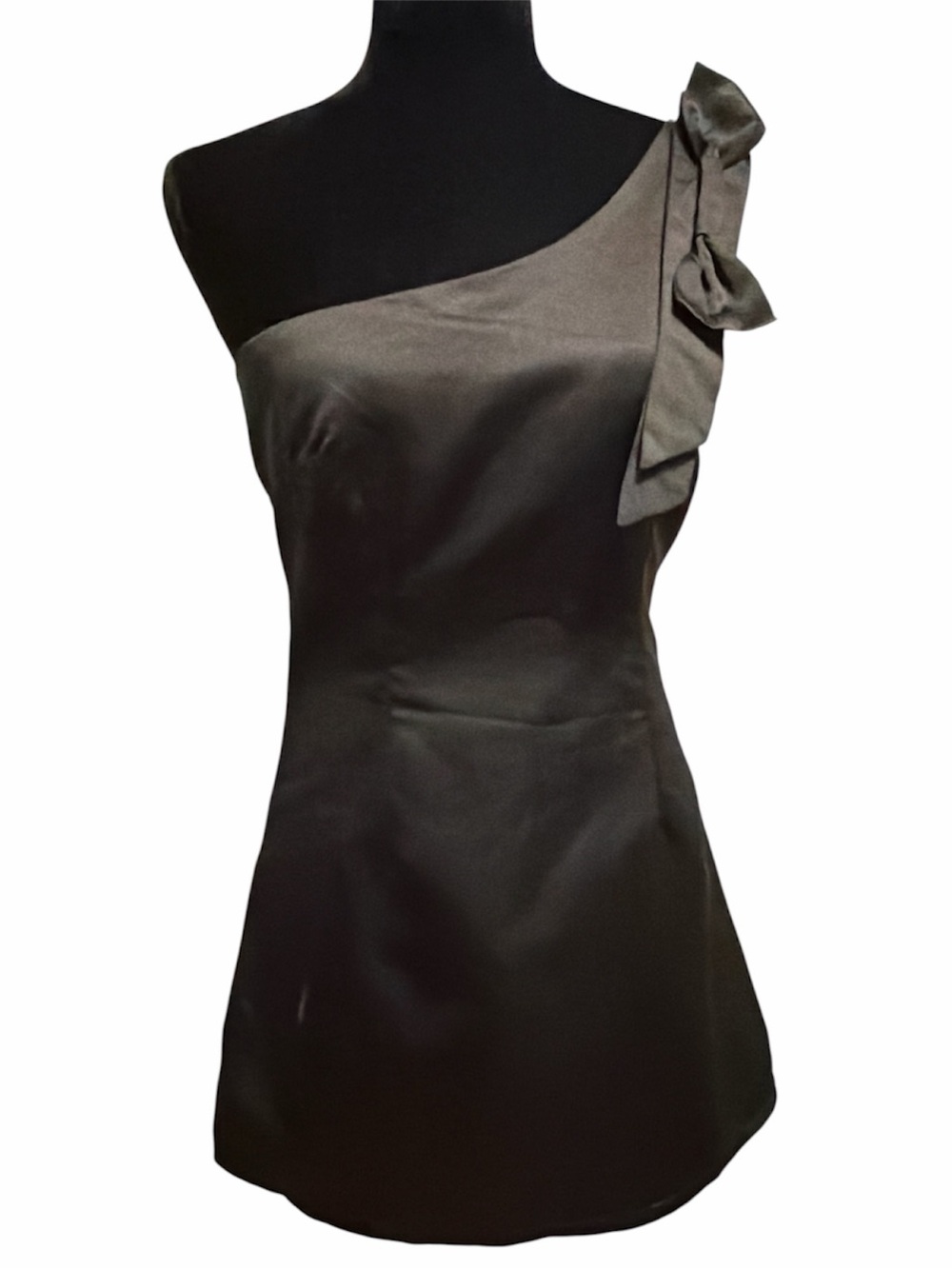 Black Satin Mini Dress